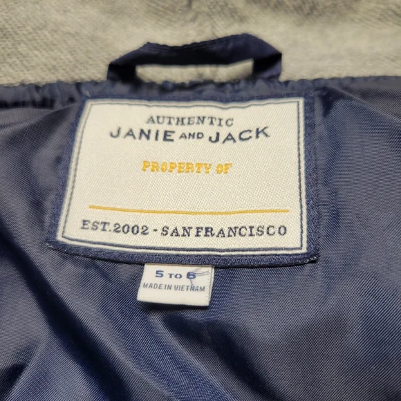 Kids Blue and Gray Puff Jacket - Picture 4 of 4